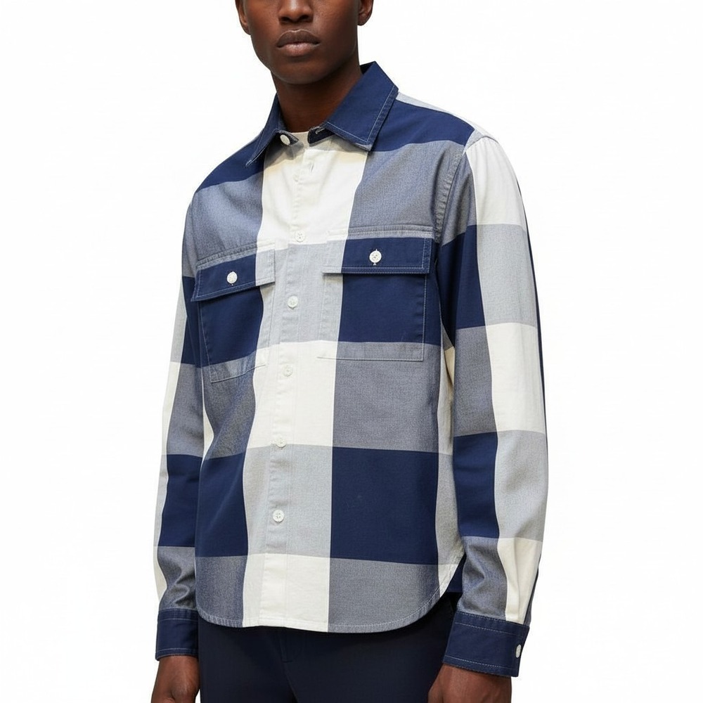 BOSS by Hugo Boss Owen Buffalo Plaid Check Long Sleeve Shirt‎ Jacket Men Size S